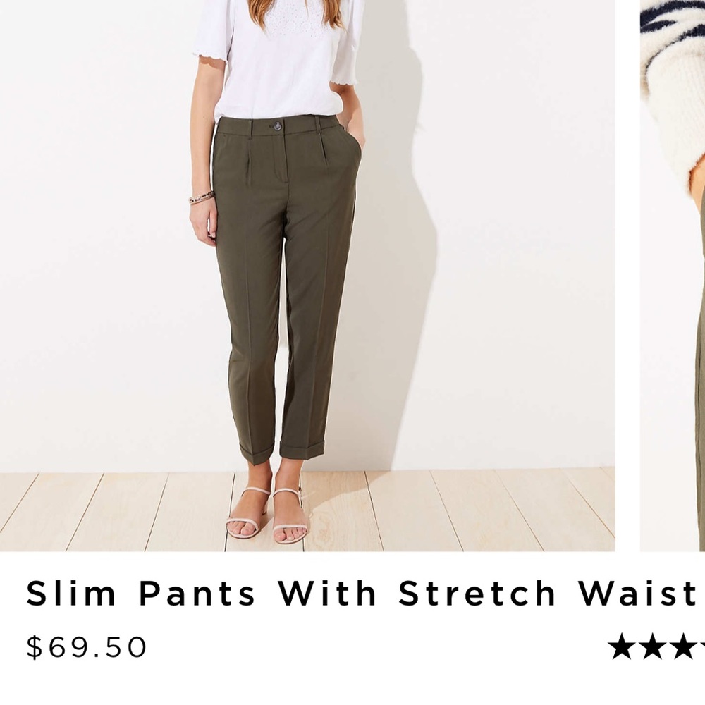 Olive green lightweight pants from LOFT